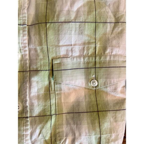 Panhandle Slim Western Mens Size XL Button Up  Rodeo Shirt Green Plaid‎ Cotton - Picture 2 of 5